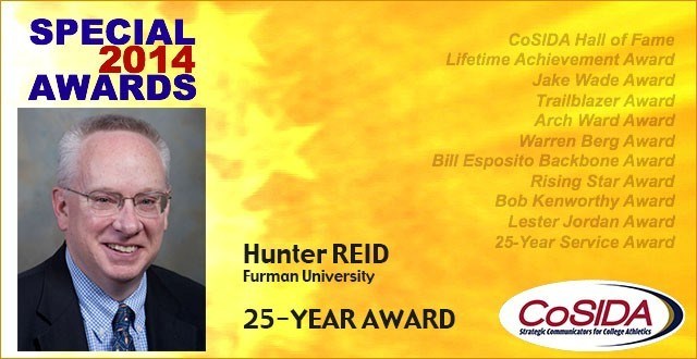 Furman's Hunter Reid a 25-Year Award recipient